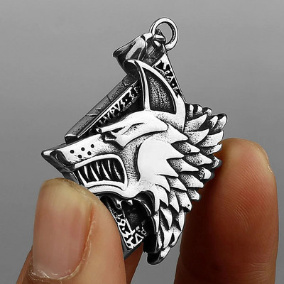 Viking Vintage Wolf Head ripats kaelakee Skandinaavia roostevabast terasest kaelakee meeste amulett ehteid kingitus
