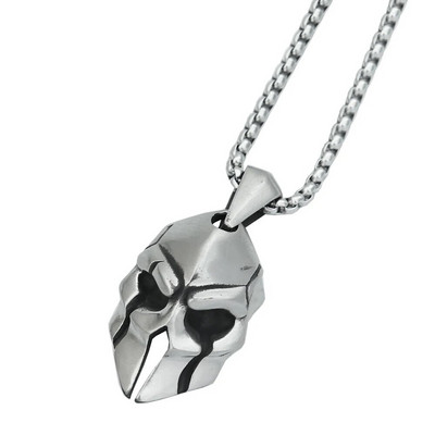 Vintage Spartan Soldier κολιέ για άντρες Punk από ανοξείδωτο ατσάλι κρανίο μενταγιόν ποδηλάτη Μοναδικό κοσμήματα φυλαχτό Δώρα Dropshipping