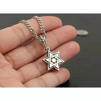 Fashion Geometric Hexagram Star of David Κολιέ Shield of David Pendant Εβραϊκά Ανδρικά και Γυναικεία Κοσμήματα μόδας