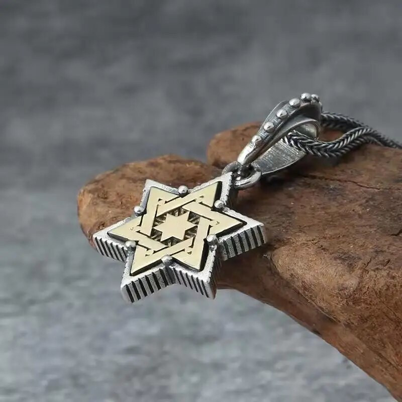 Fashion Geometric Hexagram Star of David Κολιέ Shield of David Pendant Εβραϊκά Ανδρικά και Γυναικεία Κοσμήματα μόδας