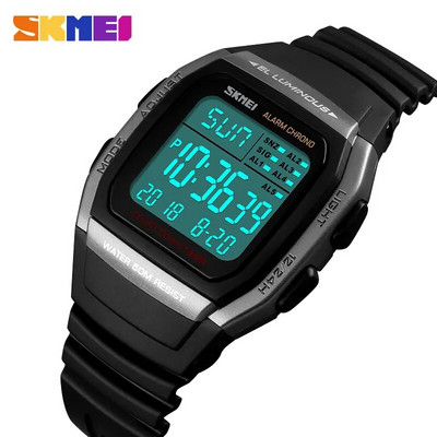 SKMEI Digital Dual Time Sport Mens Watches Chrono Countdown Men Ръчен часовник Ежедневен външен мъжки часовник Светещ montre homme 1278