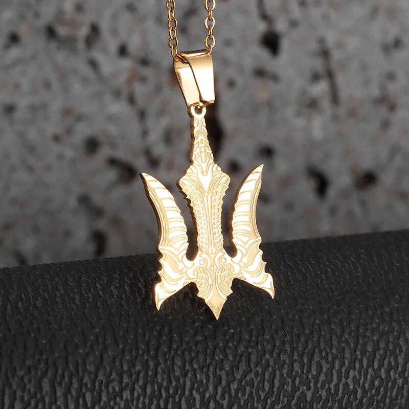 Vyriški pankiški Neptūno trišakiai Giger Falcon Inkariniai karoliai Viking Warrior pakabukas nerūdijančio plieno ženklelio papuošalai