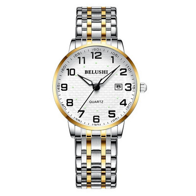 UTHAI H10 eakate käekellad veekindlad, suur number, 41 mm sihverplaat, kerge luksuslik kullast terasest käekell meeste moodne kvarts käekell.