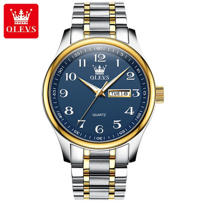 Šveitsi luksusbränd OLEVS meeste kvartskell araabia numbritega roostevabast terasest veekindel kalender Käekell Meestele Kingitused isale