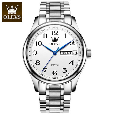 Šveitsi luksusbränd OLEVS meeste kvartskell araabia numbritega roostevabast terasest veekindel kalender Käekell Meestele Kingitused isale