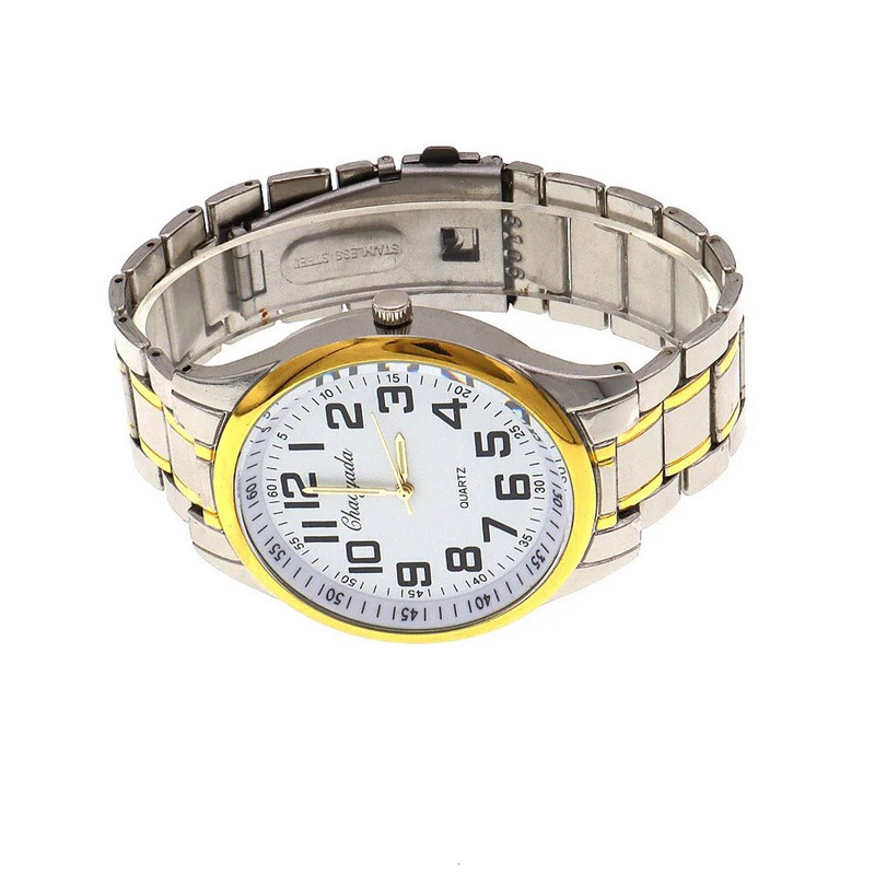 Πολυτελές ρολόι Επαγγελματικά ρολόγια Ανδρικό ρολόι από ανοξείδωτο ατσάλι Quartz ανδρικό ρολόι με ρολόι για δώρα μπαμπά Ρολόι χειρός μεγάλου αριθμού