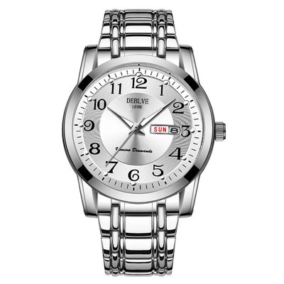 Επώνυμα ανδρικό πολυτελές ρολόι χαλαζία Μάρκα ατσάλι Calendar 30 μέτρα Αδιάβροχο ανδρικό ρολόι Χρυσό ρολόι για Menes Relogio Masculino