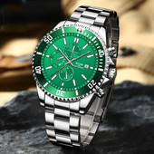 NOTIONR Luksuslik mood meeste rohelised käekellad Meeste äri veekindel kuupäev kvartskell mees vabaaja helendav kell montre homme