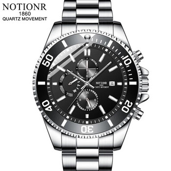 NOTIONR Luxury Fashion Ανδρικά Πράσινα Ρολόγια Ανδρικά Ανδρικά Αδιάβροχα Ρολόι Ημερομηνίας Χαλαζίας Άνδρας Casual φωτεινό ρολόι montre homme