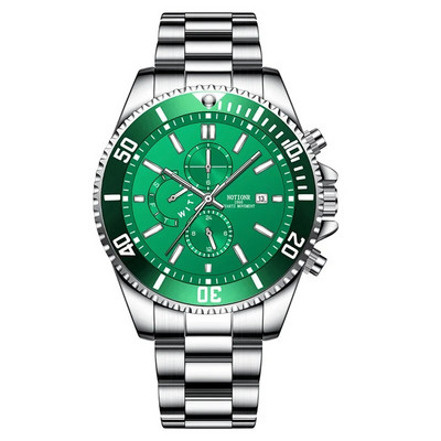 NOTIONR Luksuslik mood meeste rohelised käekellad Meeste äri veekindel kuupäev kvartskell mees vabaaja helendav kell montre homme
