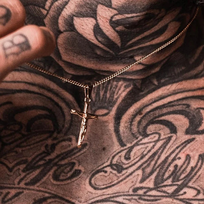 Jeesuse risti ripatsiga kaelakee meestele, roostevabast terasest peen igapäevane tänavastiilis meeste ehted