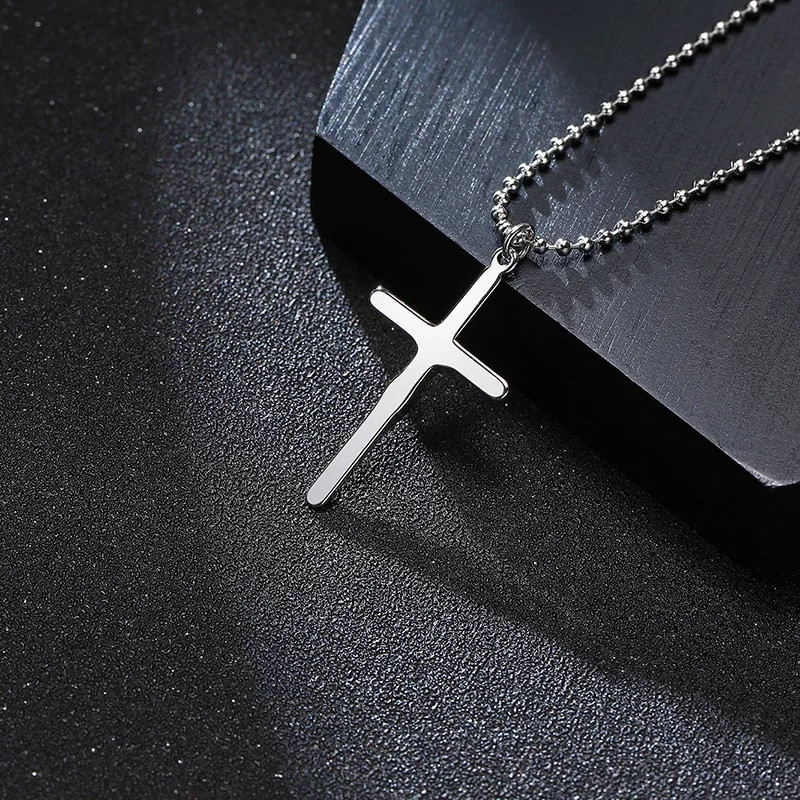 Jeesuse risti ripatsiga kaelakee meestele, roostevabast terasest peen igapäevane tänavastiilis meeste ehted