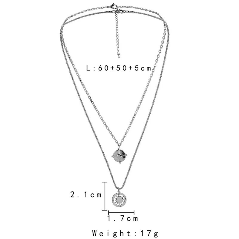Lahe kahekihiline meeste täht mündiripatsiga kaelakee Tänava ümmargune roostevabast terasest meeste kaelakett Hiphop Thing moeehted