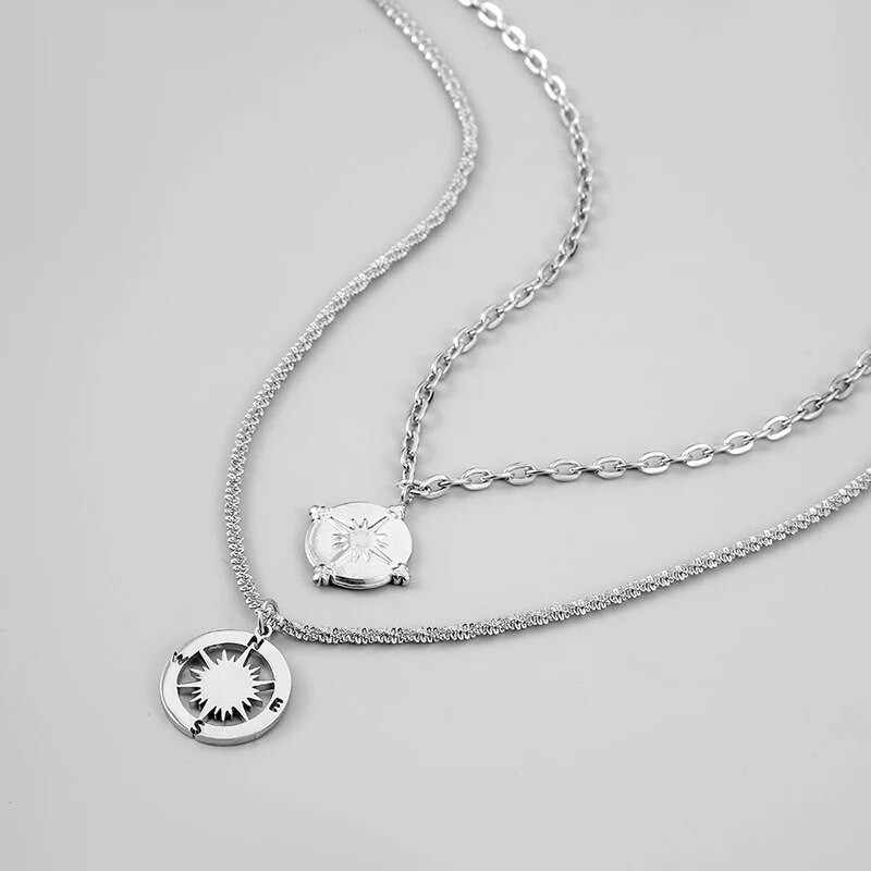 Lahe kahekihiline meeste täht mündiripatsiga kaelakee Tänava ümmargune roostevabast terasest meeste kaelakett Hiphop Thing moeehted