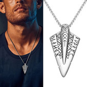 Punk Men Retro Viking Rune Noolepea Ripats Kaelakee Vintage roostevabast terasest Hiphop kaelakett meestele Lahedad moeehted