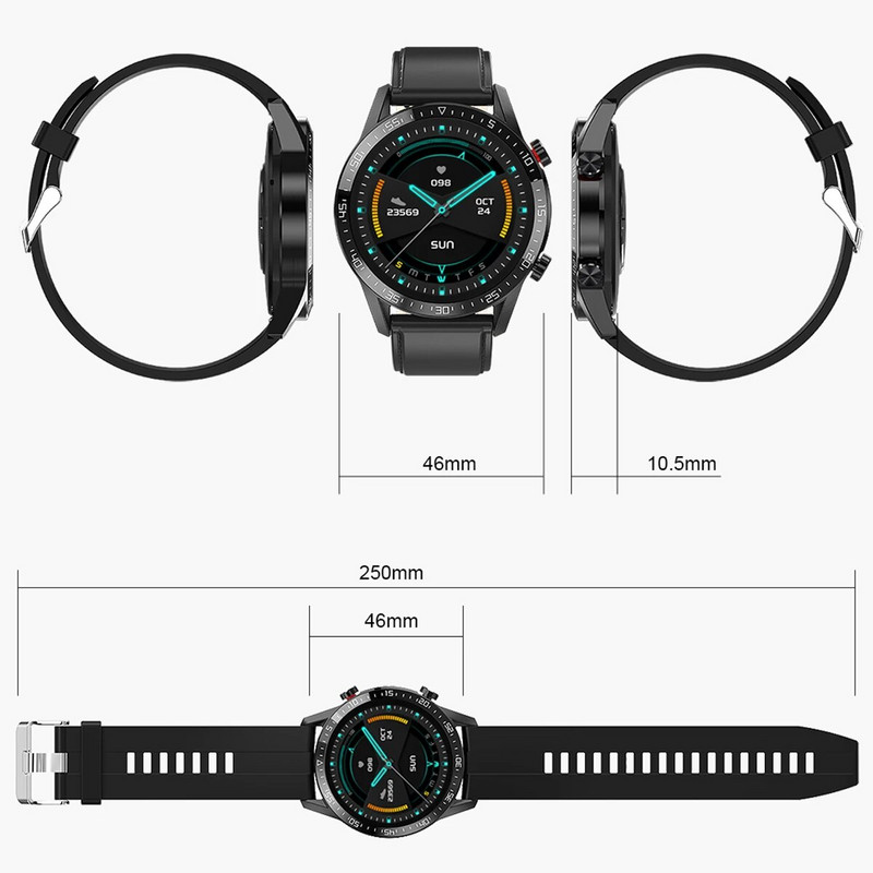 Sport Smart Watch Full Round HD ekraan 22 mm Naiste BT Call Fitness Monitor Meeste IP68 Veekindel moodne nutikell IOS Androidile