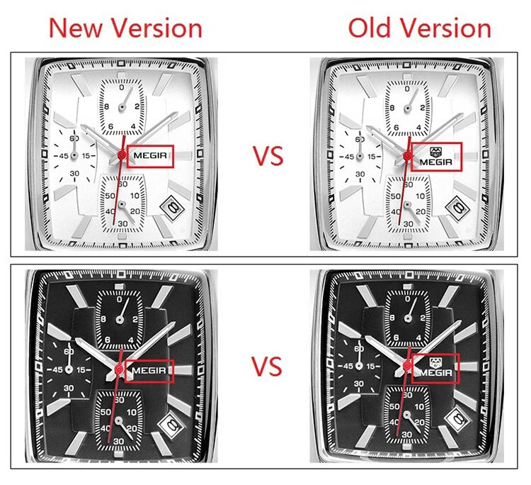 MEGIR originaalkell meeste parima kaubamärgiga luksuslik ristkülikukujuline kvarts sõjaväekellad veekindlad helendavad nahast käekellad meeste kell