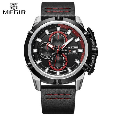 2024 Νέο στυλ μόδας Κορυφαία μάρκα ανδρικά ρολόγια MEGIR Ανδρικά ρολόγια χειρός χαλαζία Πολυτελές δερμάτινο ρολόι Στρατιωτικό αναλογικό ρολόι χαλαζία