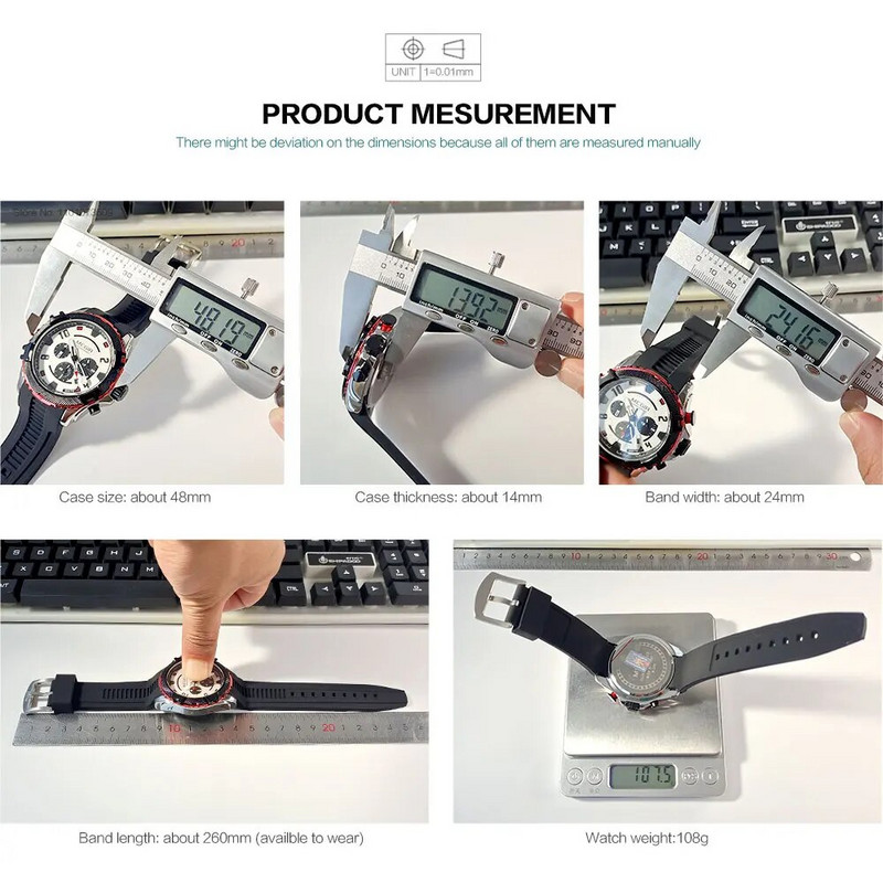 MEGIR madingas laikrodis vyrams, oranžinės spalvos silikono dirželis, sportinis chronografinis kvarcinis rankinis laikrodis su datos 24 valandų ekranu, 3 atm atsparus vandeniui