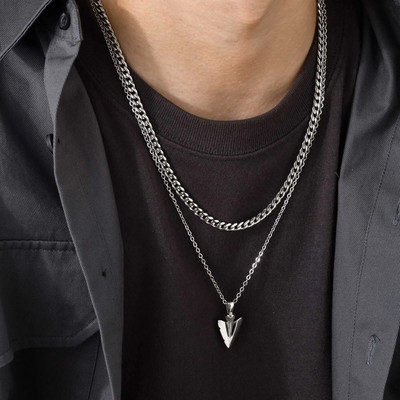 Meeste kaljunoolepea ripats Virnastusnöör Kuuba nisust Figaro kettkaelakeed, roostevabast terasest kahekihilised linkkrae kingitused