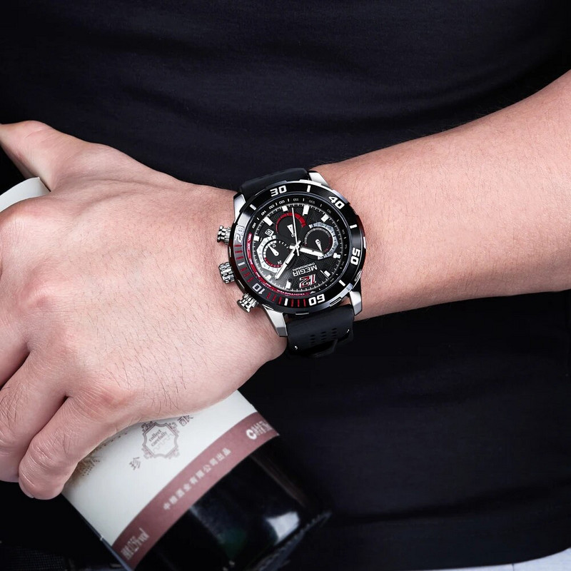 MEGIR Novi modni muški satovi Vrhunska marka Luksuzni kvarcni sat Muški sportski kronograf Vodootporni ručni sat Relogio Masculino