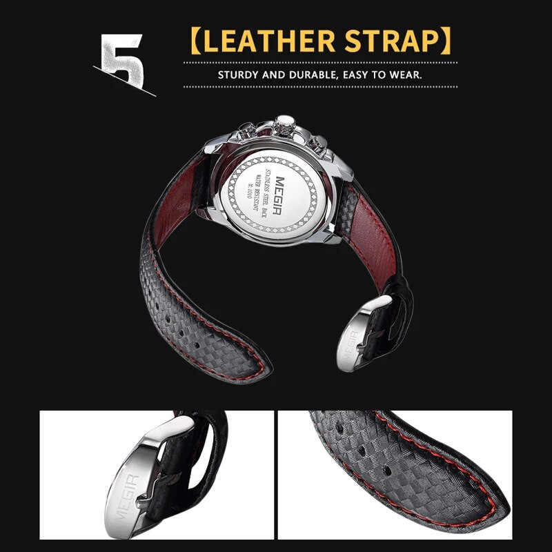 MEGIR meeste käekellad Top brändi luksuslikud kvartskellad meeste mood helendav armee veekindel meeste käekell Relogio Masculino 1010G