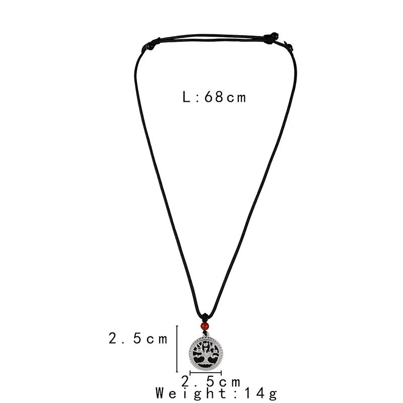Uus 2023. aastal Trend Meeste elupuu ripatsikaelakee Hiphop roostevabast terasest ümmargune mündist köis kaelakett meeste moeehtetele