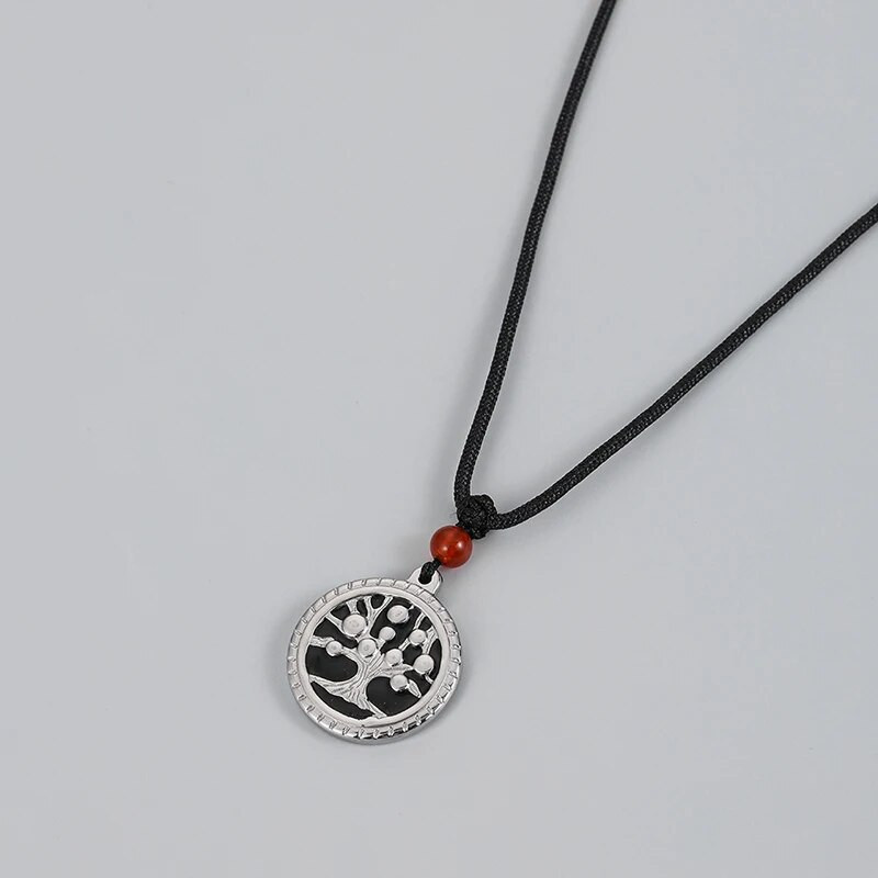 Uus 2023. aastal Trend Meeste elupuu ripatsikaelakee Hiphop roostevabast terasest ümmargune mündist köis kaelakett meeste moeehtetele