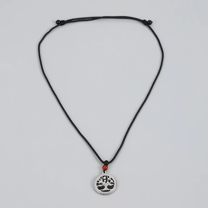 Uus 2023. aastal Trend Meeste elupuu ripatsikaelakee Hiphop roostevabast terasest ümmargune mündist köis kaelakett meeste moeehtetele