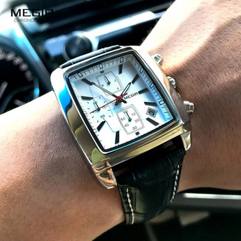 megir моден ежедневен военен хронограф кварцов часовник мъжки луксозен водоустойчив аналогов кожен ръчен часовник мъж безплатна доставка 2028