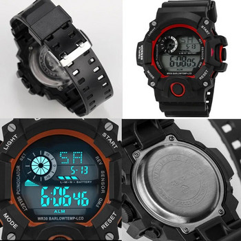YIKAZE Мъжки LED дигитален часовник Мъжки спортни часовници Фитнес електронен часовник Многофункционален военен спортен часовник Часовник Детски подаръци
