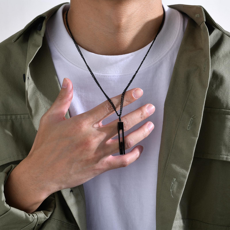 Κομψά γεωμετρικά κολιέ μπαρ Vnox για άντρες, ανοξείδωτο κοίλο ορθογώνιο κρεμαστό κολάρο Ανδρικά κοσμήματα δώρου