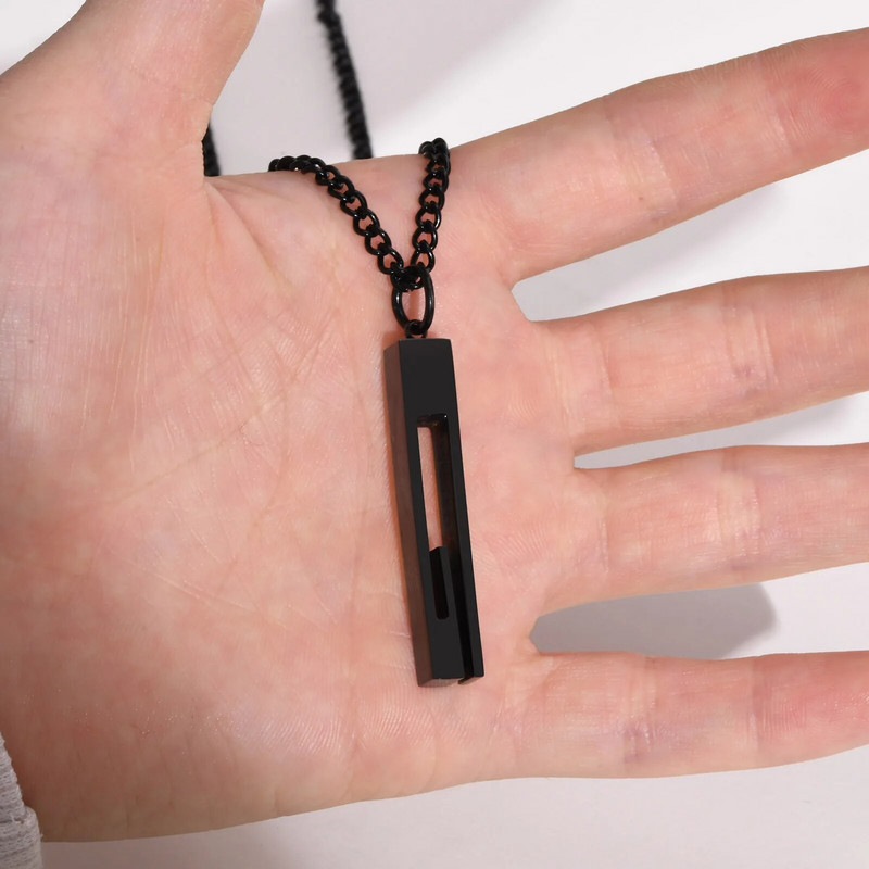 Κομψά γεωμετρικά κολιέ μπαρ Vnox για άντρες, ανοξείδωτο κοίλο ορθογώνιο κρεμαστό κολάρο Ανδρικά κοσμήματα δώρου