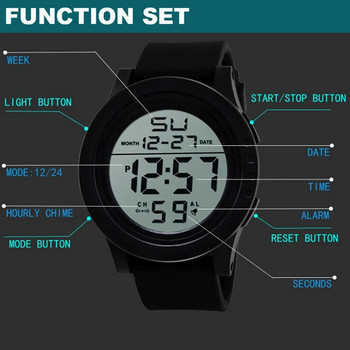Цифров мъжки часовник Спортен часовник на открито Часовник Многофункционален военен водоустойчив ръчен часовник Автоматичен електронен часовник за мъже