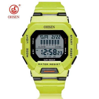 Νέα Ανδρικά Ψηφιακά Ρολόγια OHSEN Green Hombre 5ATM Dive Man ανδρικά αθλητικά ρολόγια χειρός Ρολόγια χειρός Αντρικό ρολόι Reloj Masculino