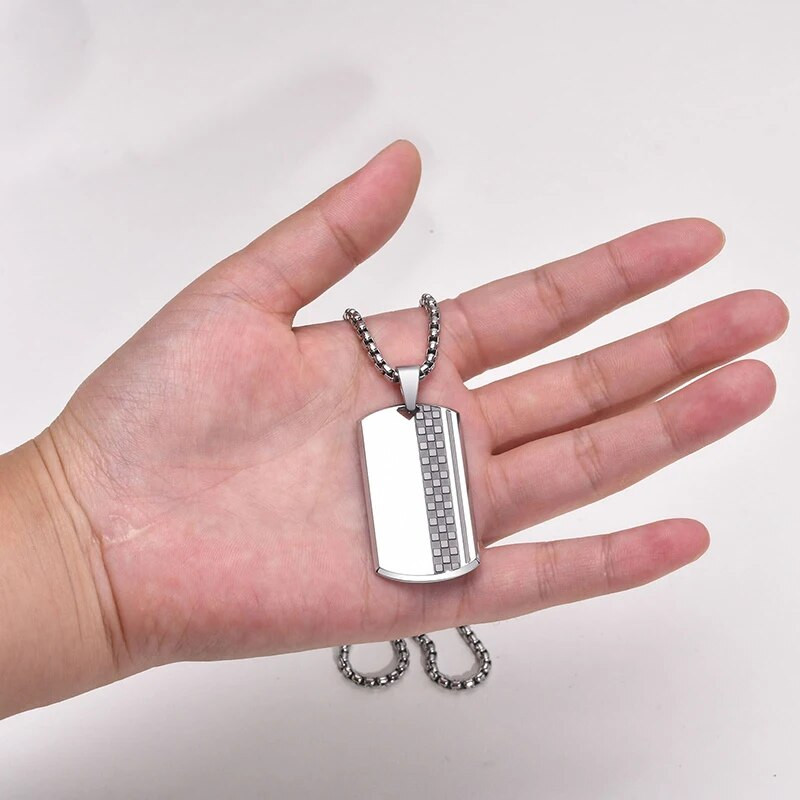 Μοντέρνο ανδρικό κρεμαστό κολιέ από ανοξείδωτο ατσάλι με ετικέτα σκύλου Δώρο για αυτόν Μόδα μόδα κοσμήματα Δωρεάν αποστολή