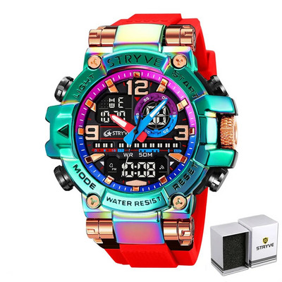 Νέο ρολόι STRYVE για Ανδρικό Ψηφιακό-Αναλογικό Φωτεινό Ημερολόγιο Αδιάβροχα Ρολόγια Μόδα Ανδρικό Αθλητικό Ρολόι 8025