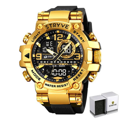 Νέο ρολόι STRYVE για Ανδρικό Ψηφιακό-Αναλογικό Φωτεινό Ημερολόγιο Αδιάβροχα Ρολόγια Μόδα Ανδρικό Αθλητικό Ρολόι 8025