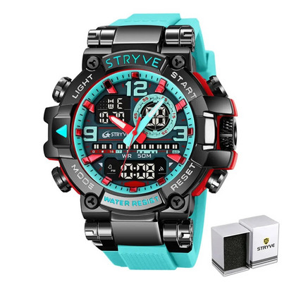 Νέο ρολόι STRYVE για Ανδρικό Ψηφιακό-Αναλογικό Φωτεινό Ημερολόγιο Αδιάβροχα Ρολόγια Μόδα Ανδρικό Αθλητικό Ρολόι 8025