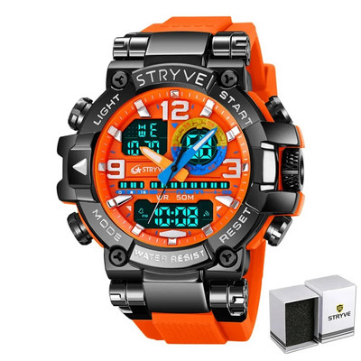Νέο ρολόι STRYVE για Ανδρικό Ψηφιακό-Αναλογικό Φωτεινό Ημερολόγιο Αδιάβροχα Ρολόγια Μόδα Ανδρικό Αθλητικό Ρολόι 8025