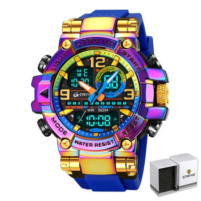 Νέο ρολόι STRYVE για Ανδρικό Ψηφιακό-Αναλογικό Φωτεινό Ημερολόγιο Αδιάβροχα Ρολόγια Μόδα Ανδρικό Αθλητικό Ρολόι 8025