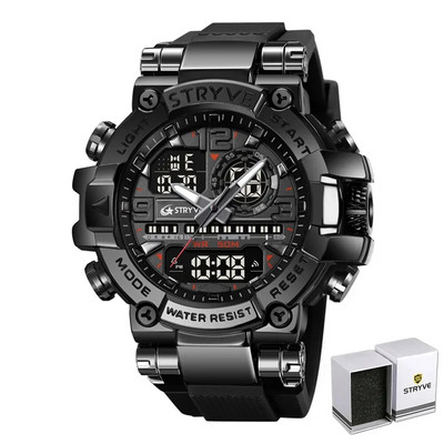 Νέο ρολόι STRYVE για Ανδρικό Ψηφιακό-Αναλογικό Φωτεινό Ημερολόγιο Αδιάβροχα Ρολόγια Μόδα Ανδρικό Αθλητικό Ρολόι 8025