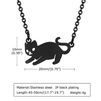 Νέο χαριτωμένο κολιέ με κρεμαστό κόσμημα μαύρης γάτας για άνδρες Γυναικεία Ανδρικά κολάρο από ανοξείδωτο ατσάλι Δώρο κοσμήματος για πάρτι για κατοικίδια ζώα