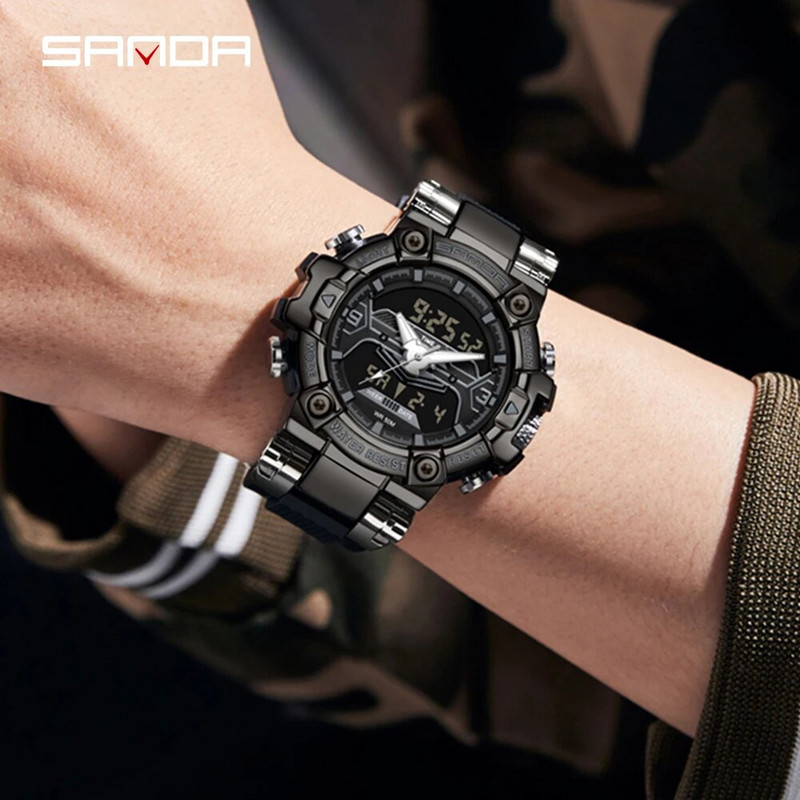 SANDA 2023 Αθλητικά ανδρικά ρολόγια Κορυφαίας επωνυμίας Πολυτελές ρολόι από χαλαζία ανδρικό αδιάβροχο S Shock Ανδρικό ρολόι relogio masculino 3186