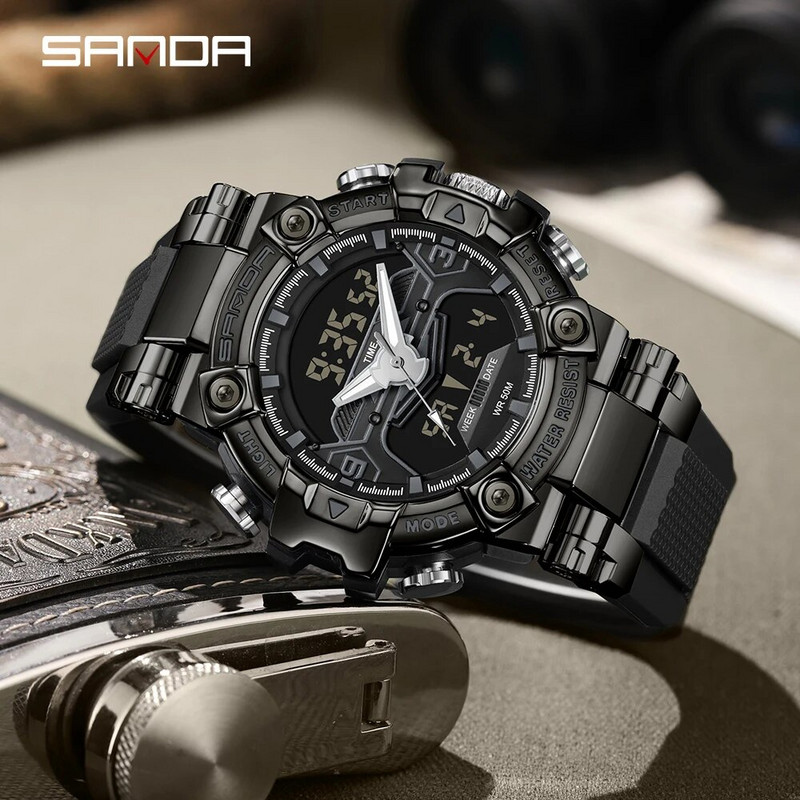 SANDA 2023 Αθλητικά ανδρικά ρολόγια Κορυφαίας επωνυμίας Πολυτελές ρολόι από χαλαζία ανδρικό αδιάβροχο S Shock Ανδρικό ρολόι relogio masculino 3186