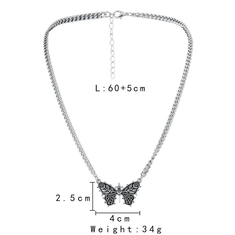 Halloweeni retropunk meeste pealuu liblikas ripats kaelakee roostevabast terasest gooti kaelakett meestele moeehted tasuta kohaletoimetamine