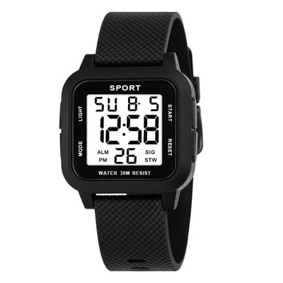 YIKAZE Ceas sport negru Ceas digital pentru bărbați Ceas cu alarmă crono 3 bari Ceasuri militare pentru bărbați Ceasuri de mână electronice cu LED