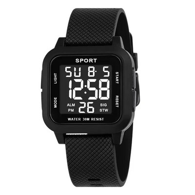 YIKAZE Ceas sport negru Ceas digital pentru bărbați Ceas cu alarmă crono 3 bari Ceasuri militare pentru bărbați Ceasuri de mână electronice cu LED