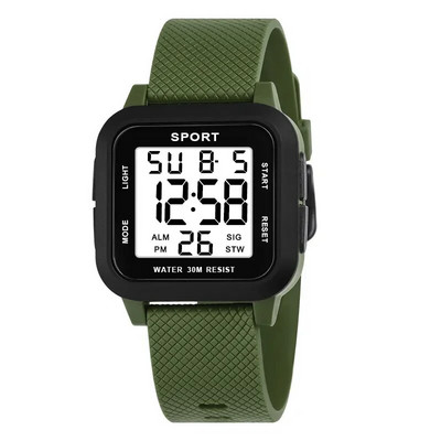 YIKAZE Ceas sport negru Ceas digital pentru bărbați Ceas cu alarmă crono 3 bari Ceasuri militare pentru bărbați Ceasuri de mână electronice cu LED