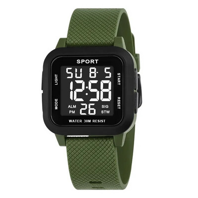 YIKAZE Ceas sport negru Ceas digital pentru bărbați Ceas cu alarmă crono 3 bari Ceasuri militare pentru bărbați Ceasuri de mână electronice cu LED